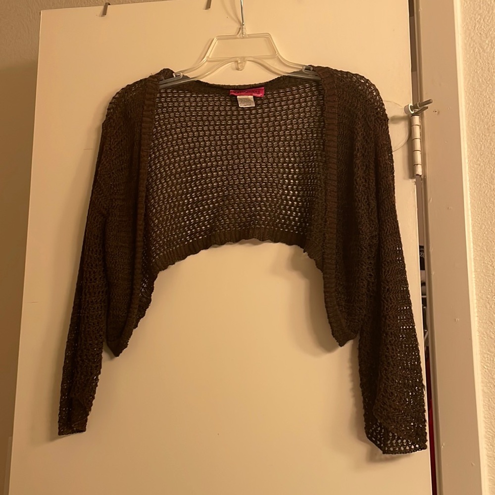 Brown knit shrug, size XL